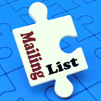 Mailing List Puzzle Showing Email Marketing Lists Online A graphic of a puzzle piece