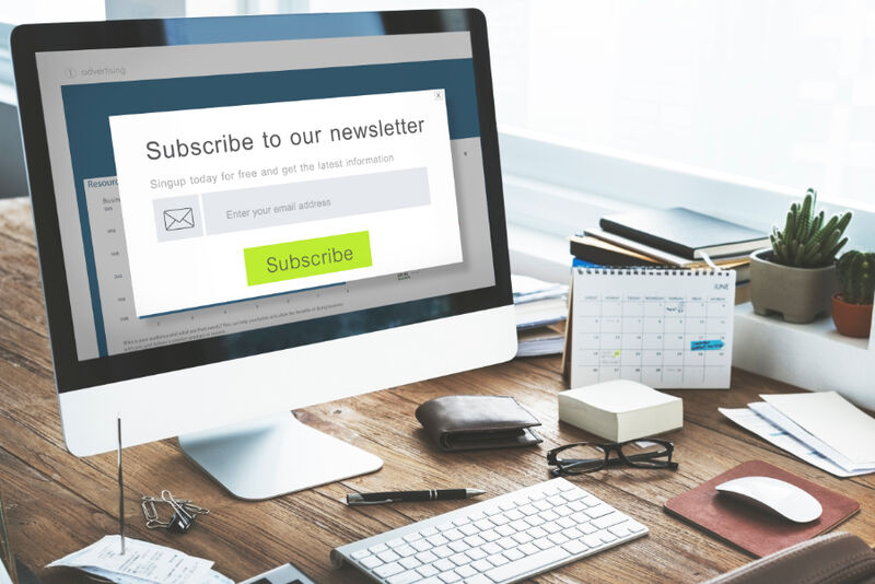 An example Electronic Mailing List on a PC monitor PC monitor showing methods to build your electronic mailing list