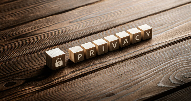 A graphic showing blocks spelling out the word privacy