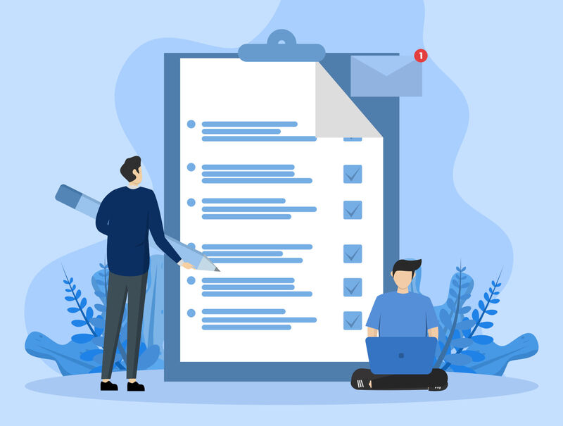 A graphic with a list of items and a checklist